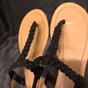 Forever 21 Black Braided Sandals